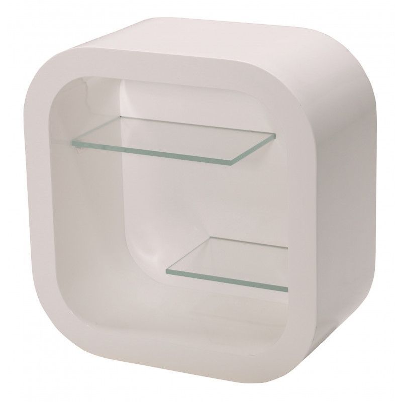 Double glass schelves white color  : Mobilier shopping