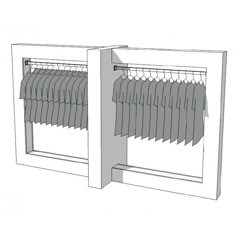 Double penderie pour magasin S-R-PR-009 : Portants shopping