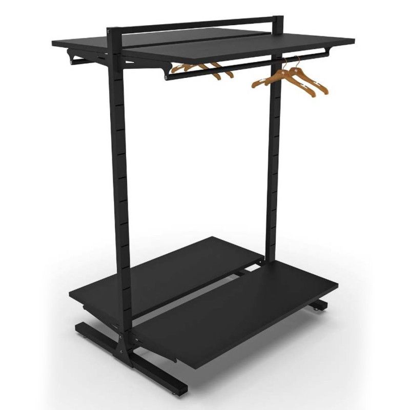 The double-sided shop gondola (145x105x73cm) is an essential element ... Double-sided shop gondola 145x105x73cm : Mobilier shopping