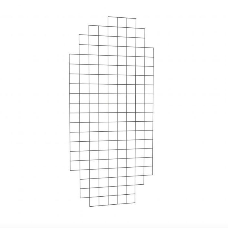 espositore in rete metallica nera - 2000x900 mm : Mobilier shopping