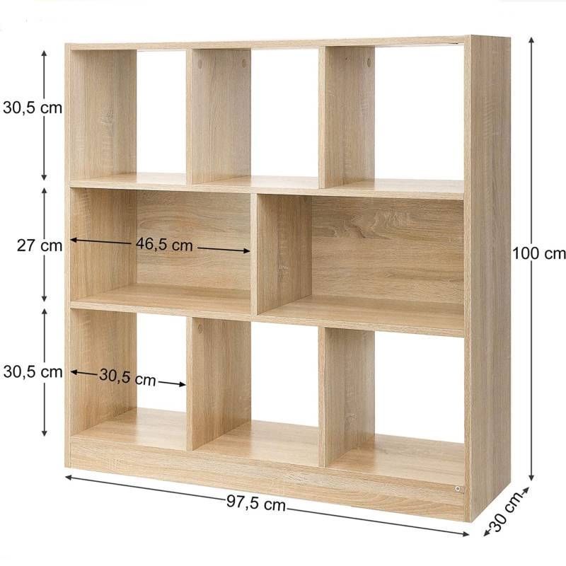 Étagère Sur Pied Avec 6 Étagères 50 X 30 X 176 Cm Chêne Clair 19_0000129 -  Bibliothèque et étagère BUT