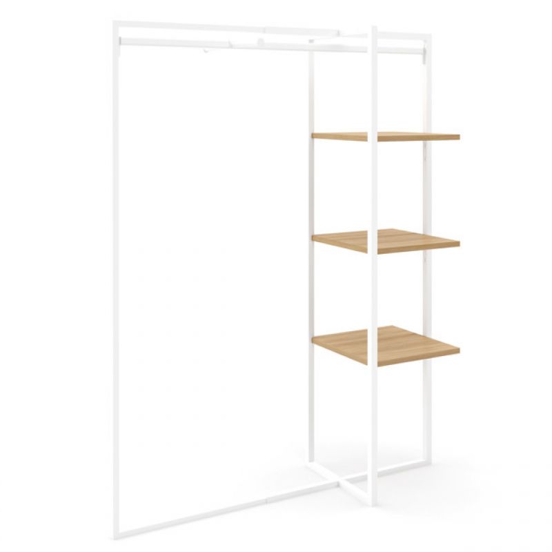 Expandable and modular white clothes rack : Portants shopping