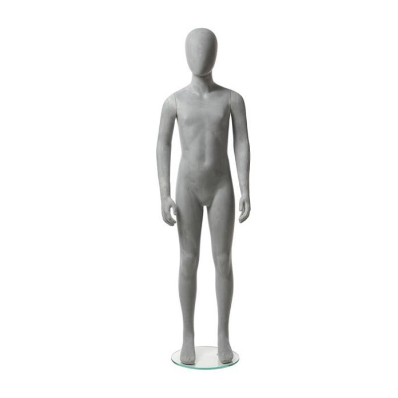 Faceless kid mannequins grey color 10-11 years old : Mannequins vitrine