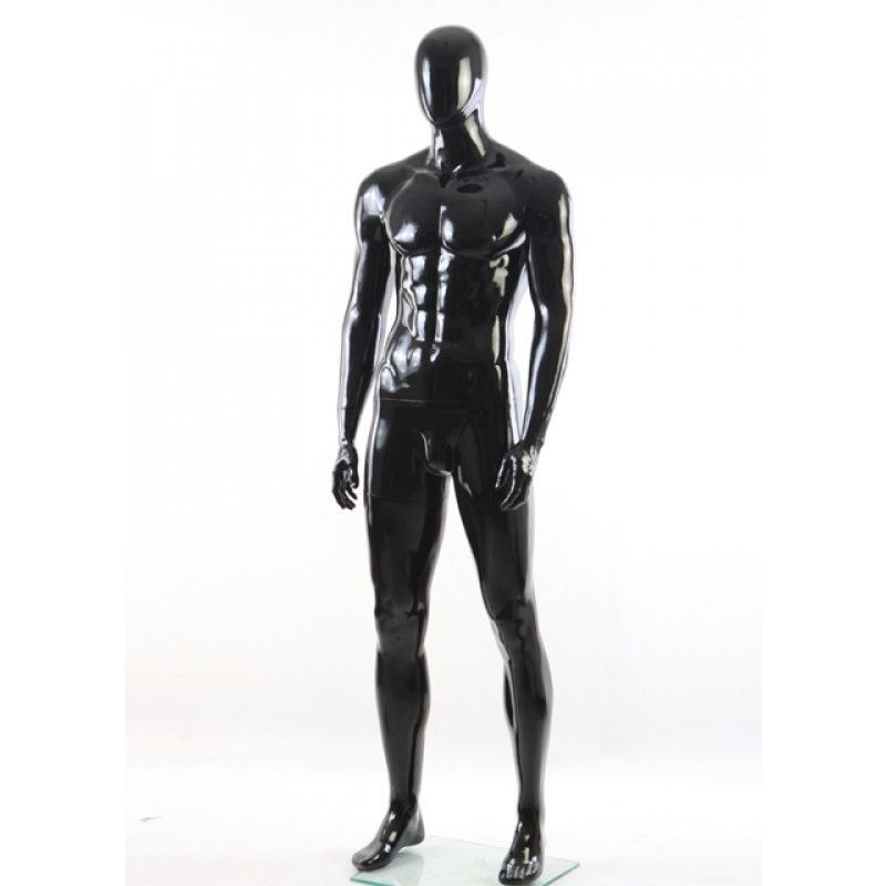 Faceless male mannequin black glossy