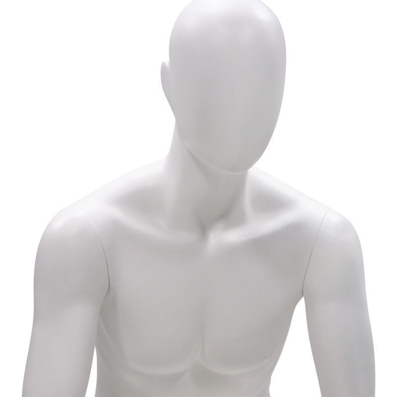 Image 2 : Faceless seated male mannequin white ...