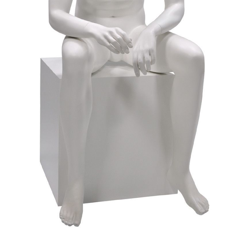 Image 4 : Faceless seated male mannequin white ...