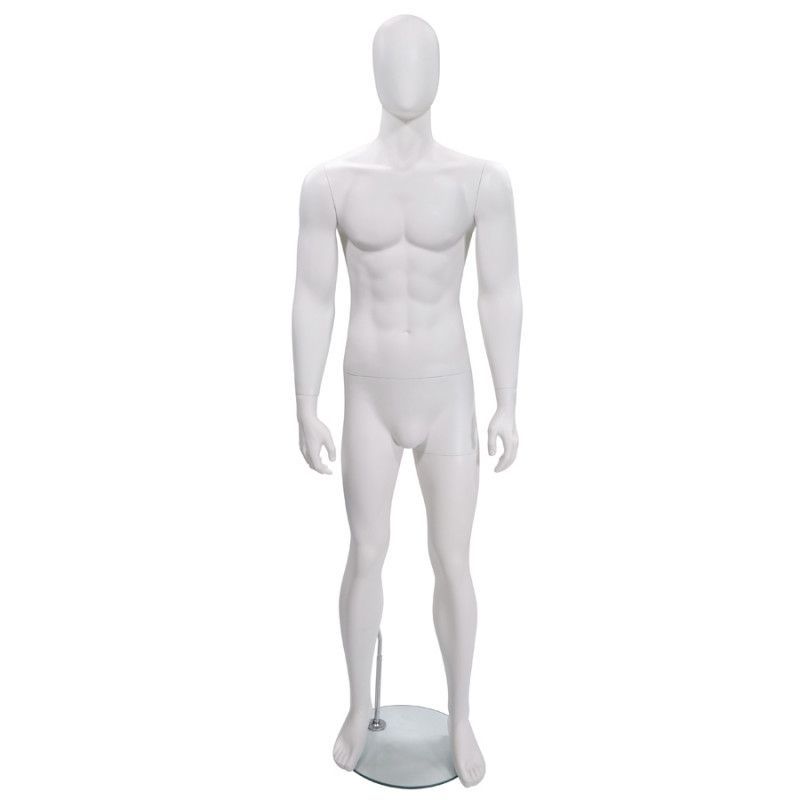 Faceless male mannequin white color : Mannequins vitrine