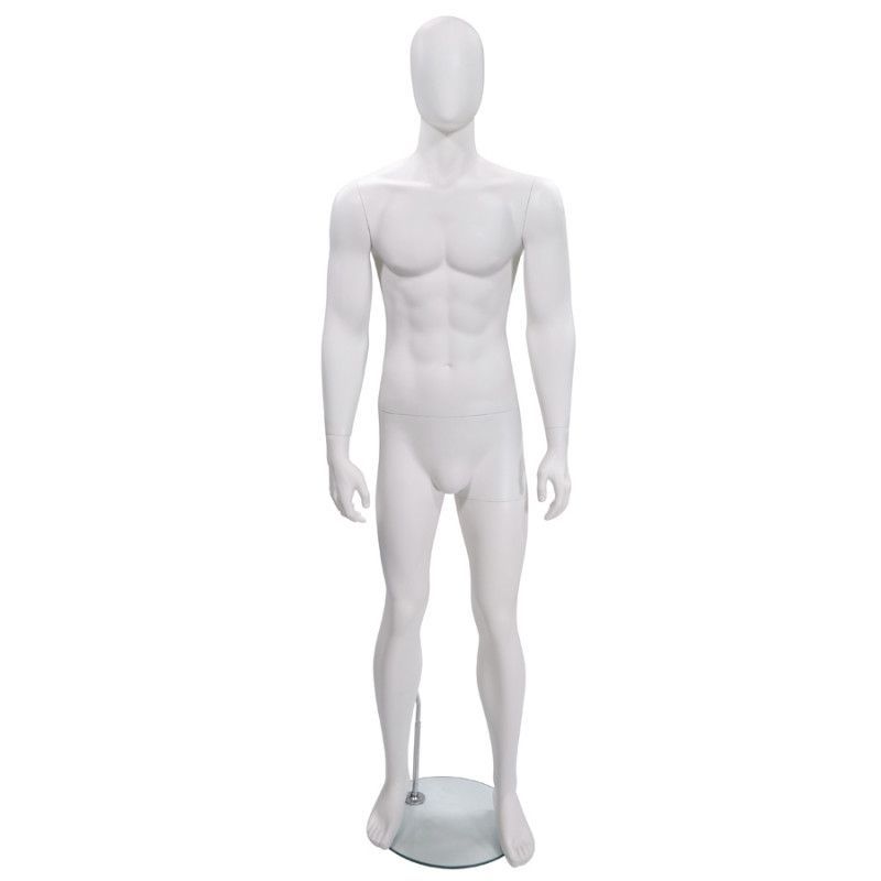 Faceless male mannequin white color