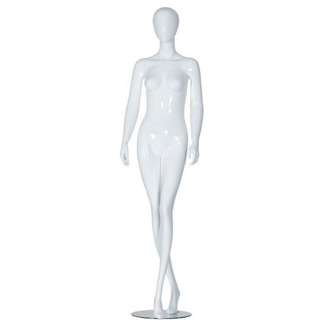 Female abstract mannequin glossy white 190 cm : Mannequins vitrine