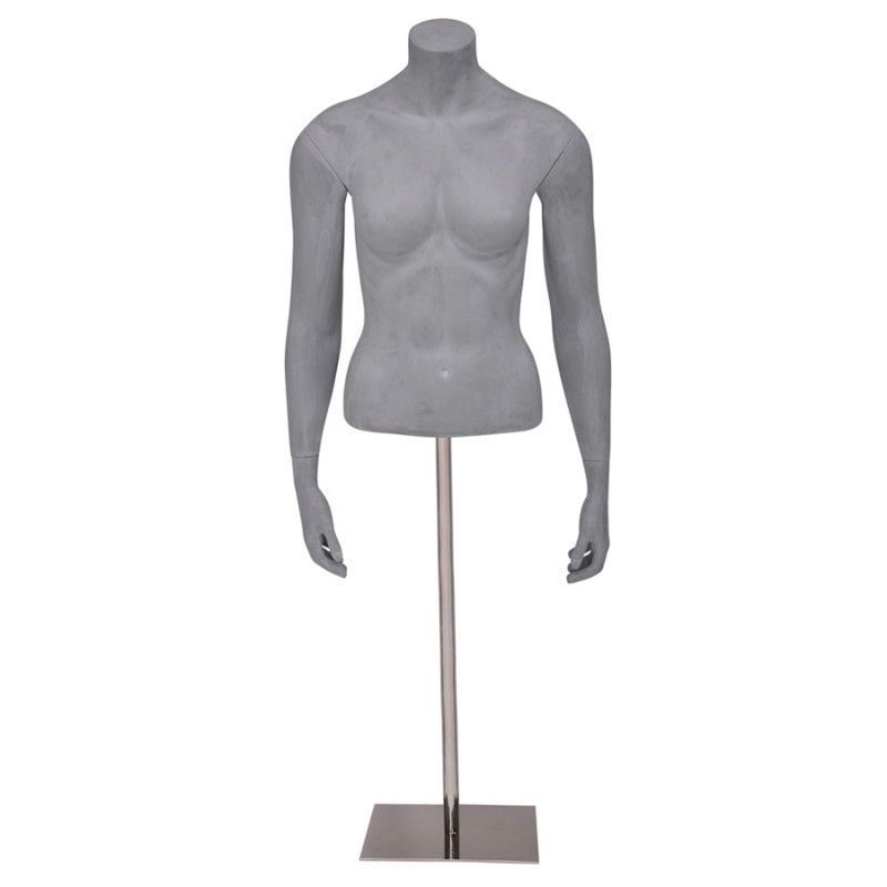 Female bust gray foundry finish with long metal base : Bust shopping