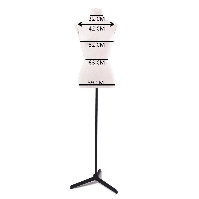 Image 1 : Female bust in black linen ...