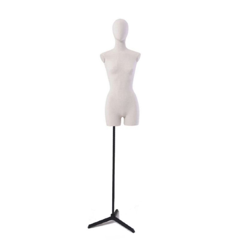 Female bust with linen fabric and tripod black metal ba : Bust shopping