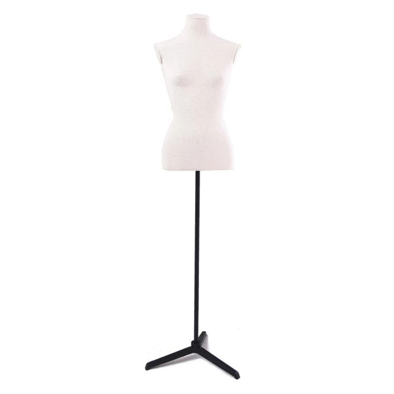 Female bust with linen fabric tripod base : Bust shopping
