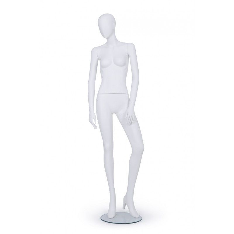 Female display mannequin faceless head white color : Mannequins vitrine