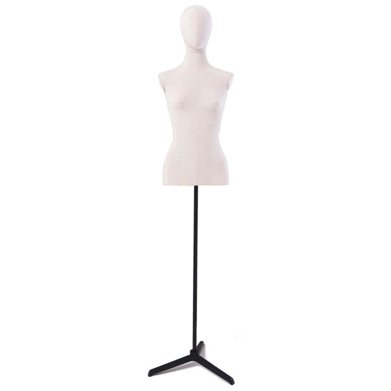 Female fabric bust with head and tripod metal base : Bust shopping