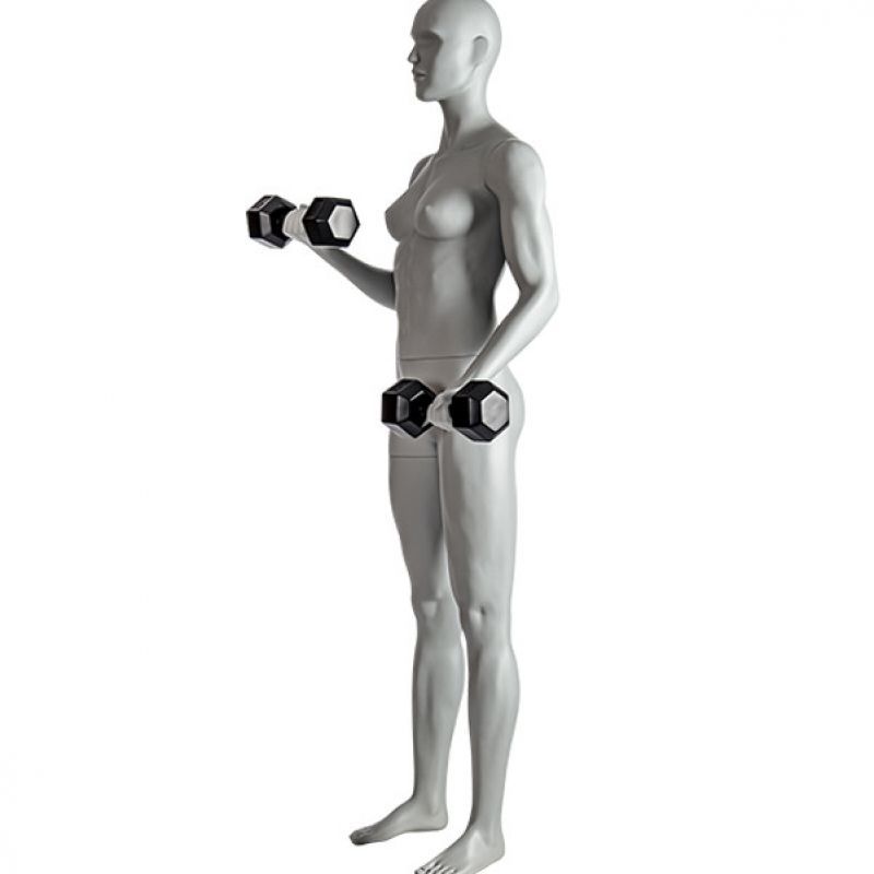 Image 3 : Female Gym mannequin with dumbbells ...