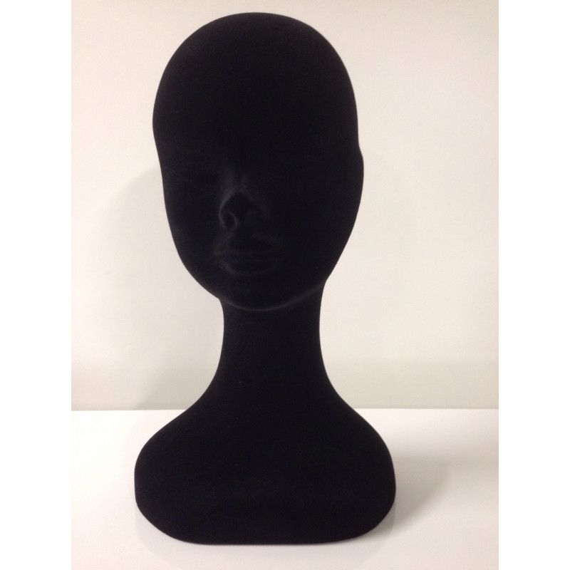 Female head mannequin black color : Mannequins vitrine