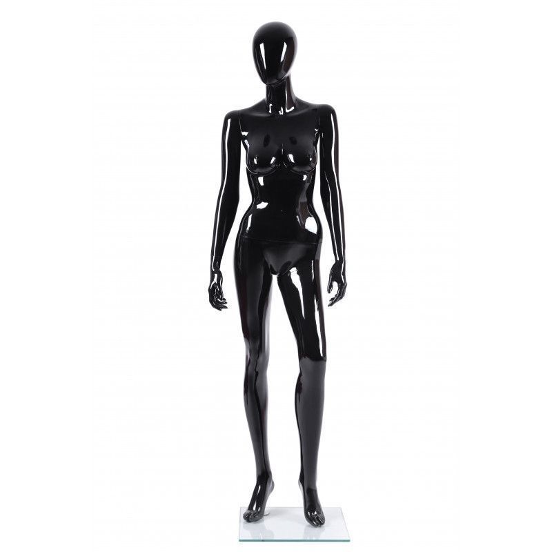 Female mannequin black glossy finish : Mannequins vitrine