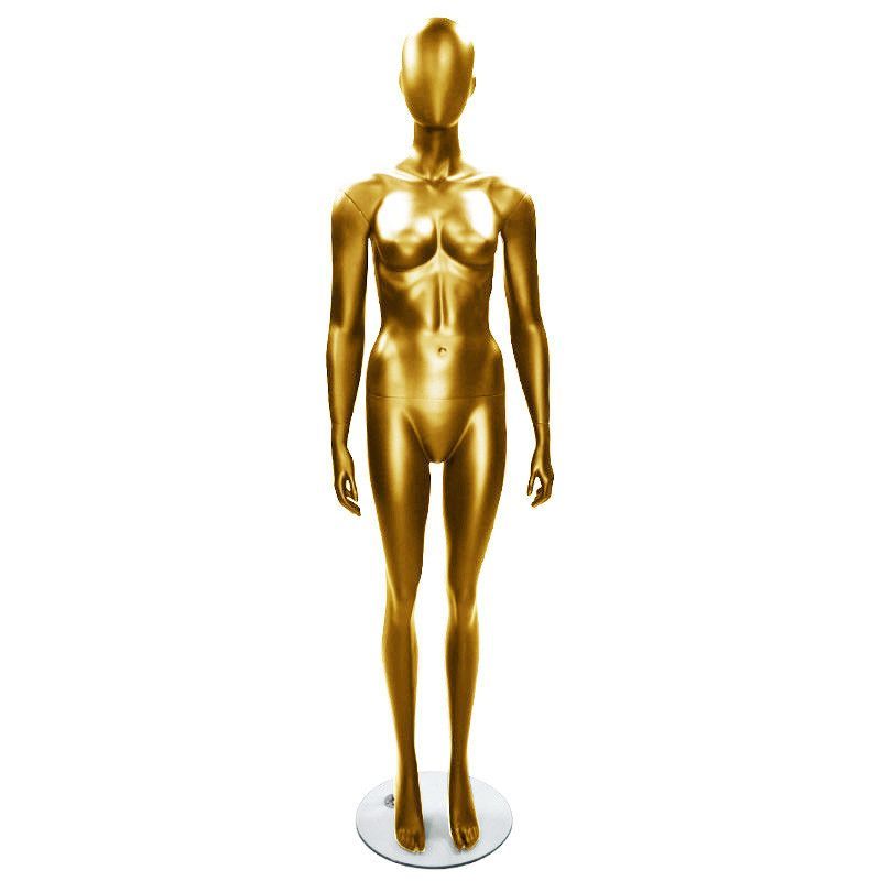 Female mannequin gold finish : Mannequins vitrine