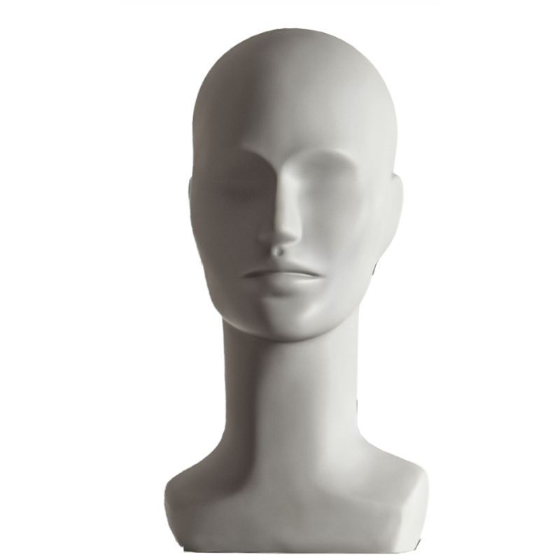 Grey female mannequin head : Mannequins vitrine