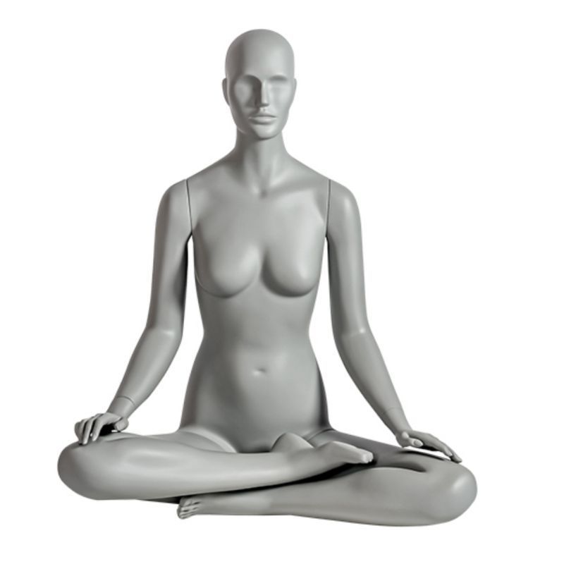 Female mannequin sport meditation position : Mannequins vitrine