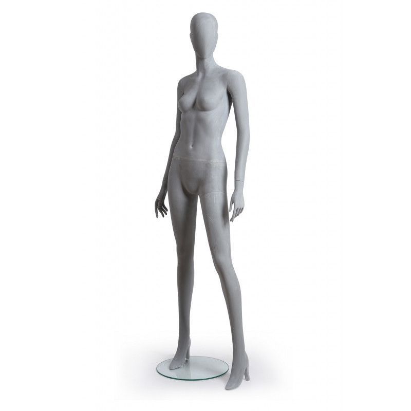Female mannequin with grey foundry finish : Mannequins vitrine