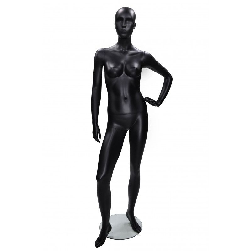 Female mannequins hand on hips black color : Mannequins vitrine