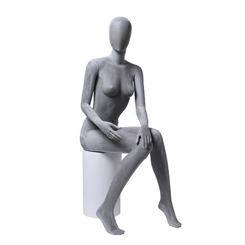 For a raw style; ideal for jeans and other casual ... Female mannequins seated foundry finish : Mannequins vitrine
