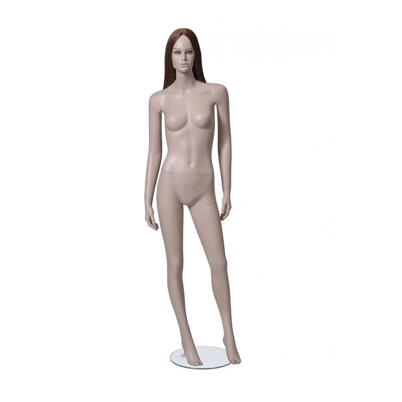 Female realistic mannequins with makeup : Mannequins vitrine