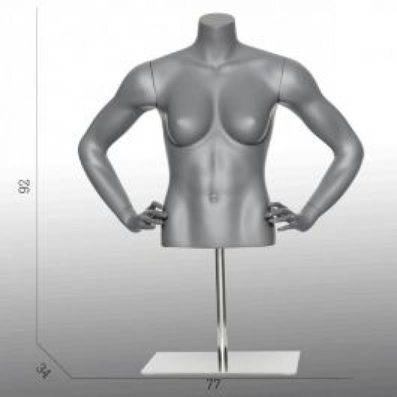 Image 1 : Sport female mannequin bust  grey ...