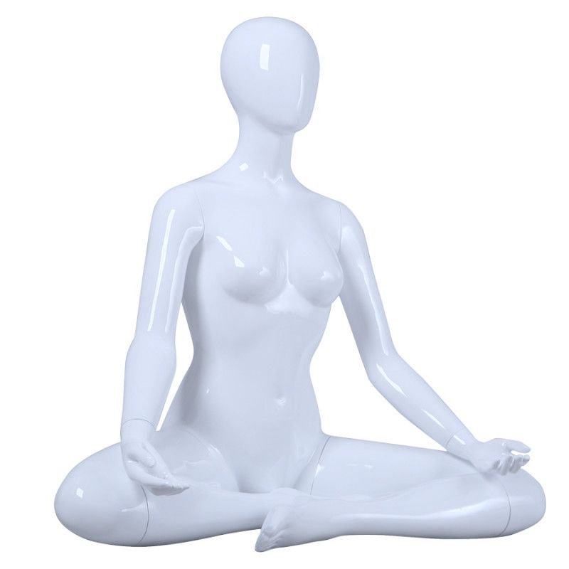 Mannequin femme sport yoga blanc brillant