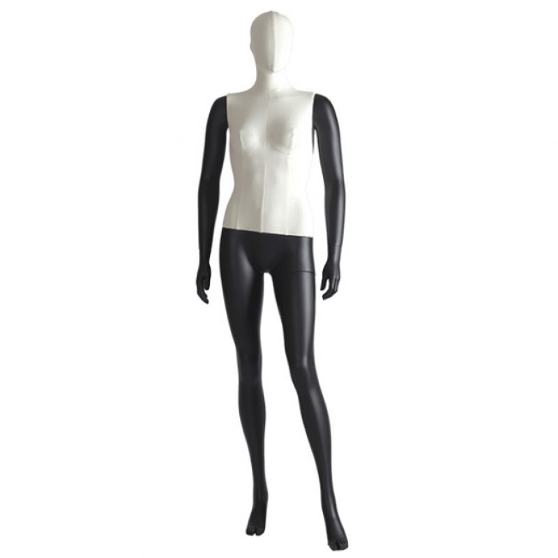 Female window mannequin torso in fabric and black limbs : Mannequins vitrine