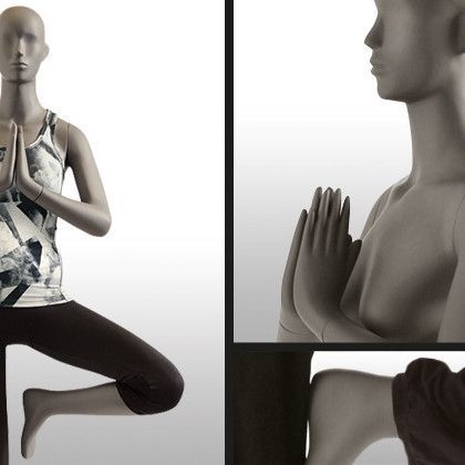 Image 3 : Woman yoga window mannequin standing ...