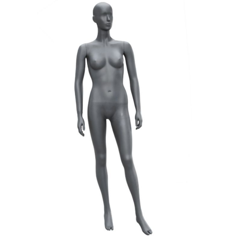 Femme mannequin gris debout : Mannequins vitrine