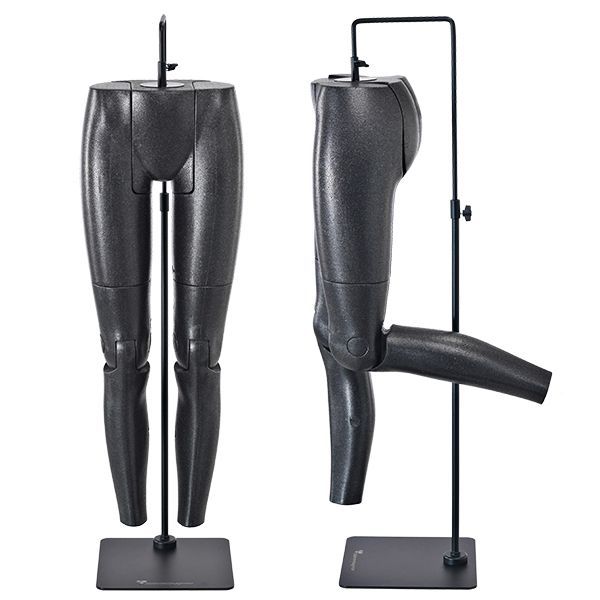 Flexible female mannequins leg black finish with base : Mannequins vitrine