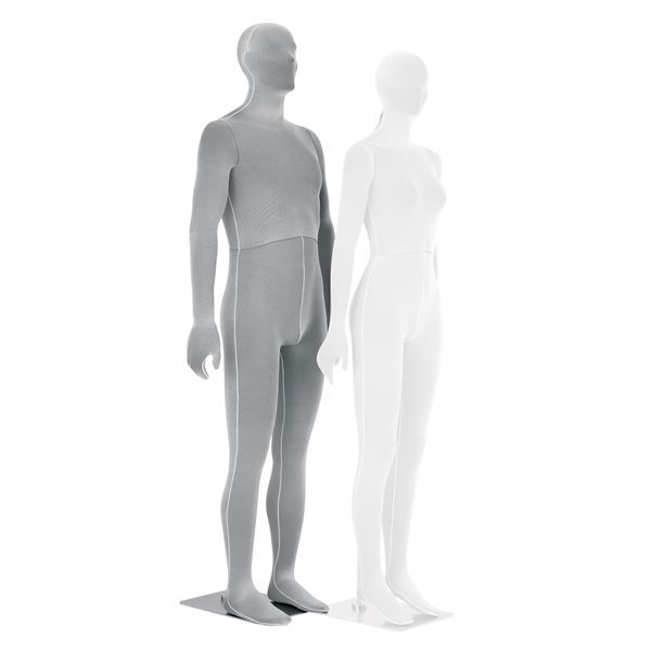 flexible male mannequin grey fabric : Mannequins vitrine