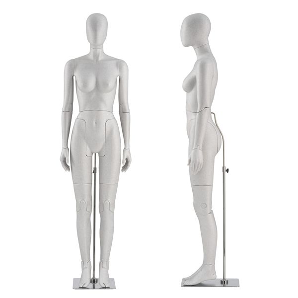 Flexible mannequin grey color abstract face : Mannequins vitrine