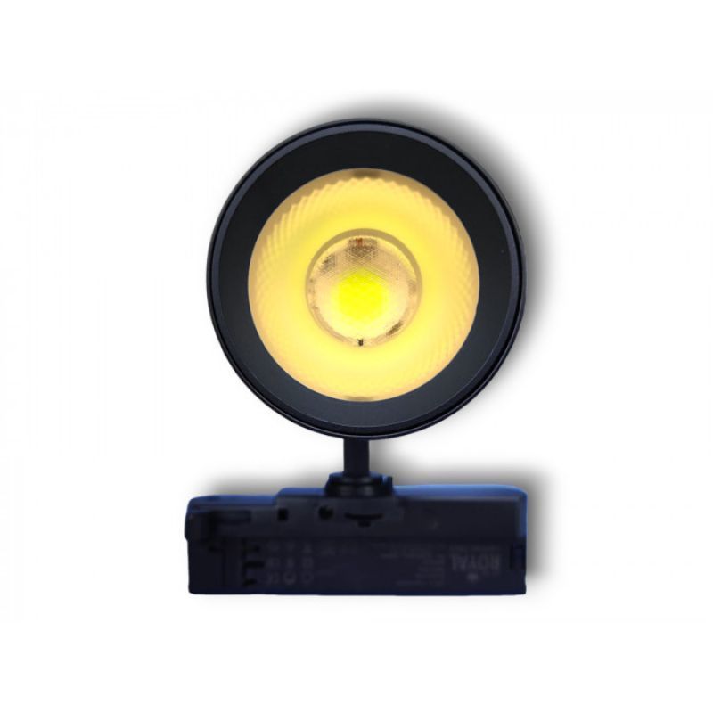 Foco LED negro luz amarilla 30W para carril trifasico : Eclairage