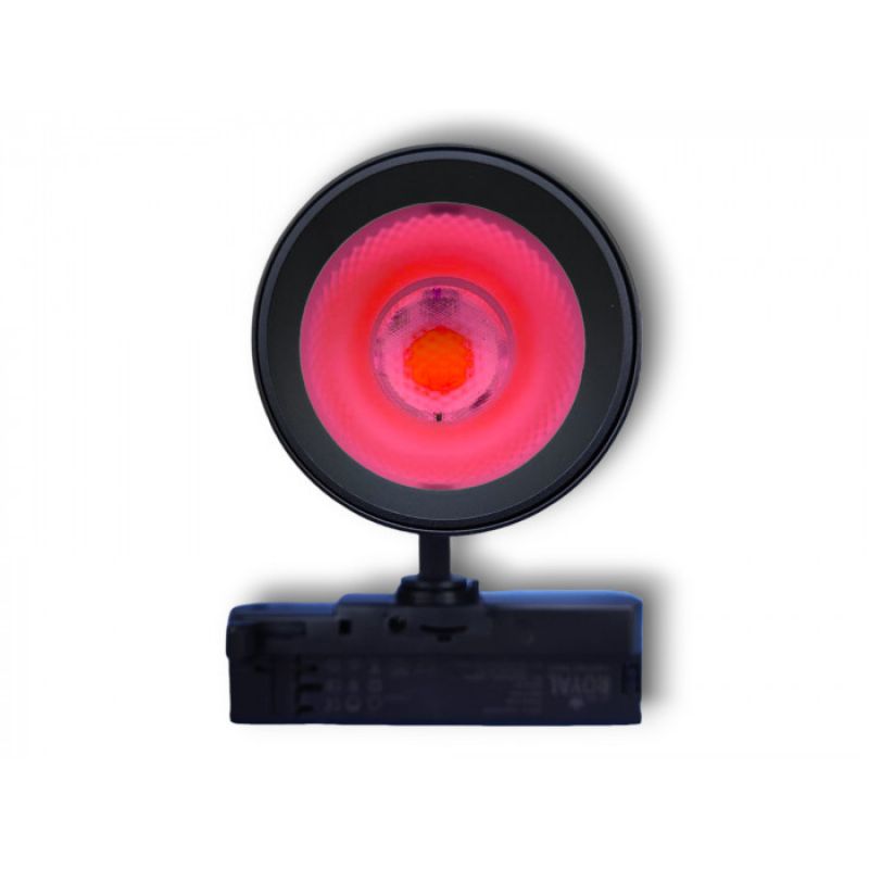 Foco LED negro luz roja 30W para carril trifasico : Eclairage