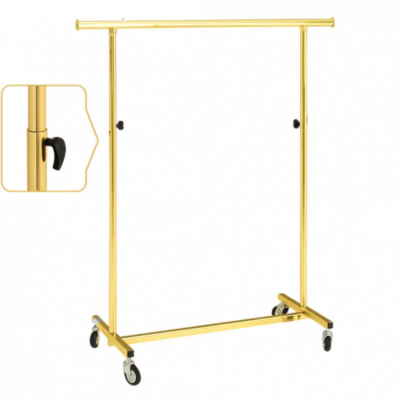 Lend a luxurious touch to your presentations with this golden ... Folding Gold Clothes Rack Extendable 100, 170 cm : Portants shopping