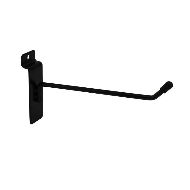 Gancho negro para panel ranurado 15 cm : Mobilier shopping