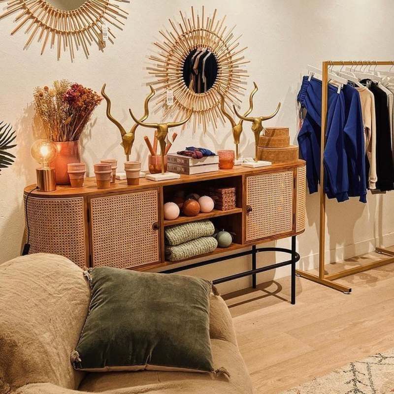 Garment Rail Gold Finish Height 155cm X60cm - Gold Garment Rack Garment Rail Gold Finish Height 155cm X60cm - Gold Garment Rack