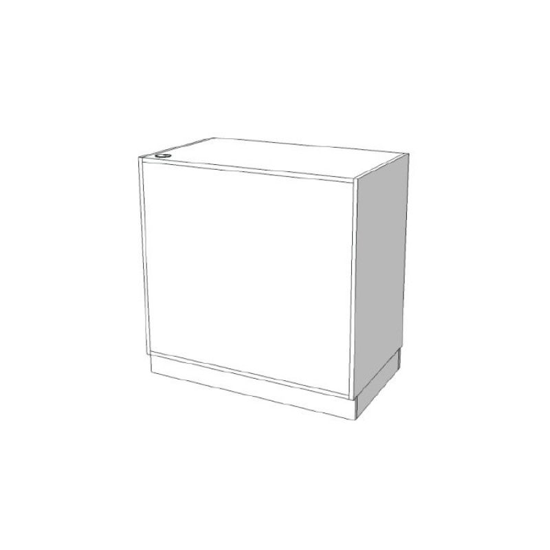 Diese glänzende Theke ist eine elegante und funktionale L ... Glänzender Tresen mit Schublade und Regal 100cm : Comptoirs shopping