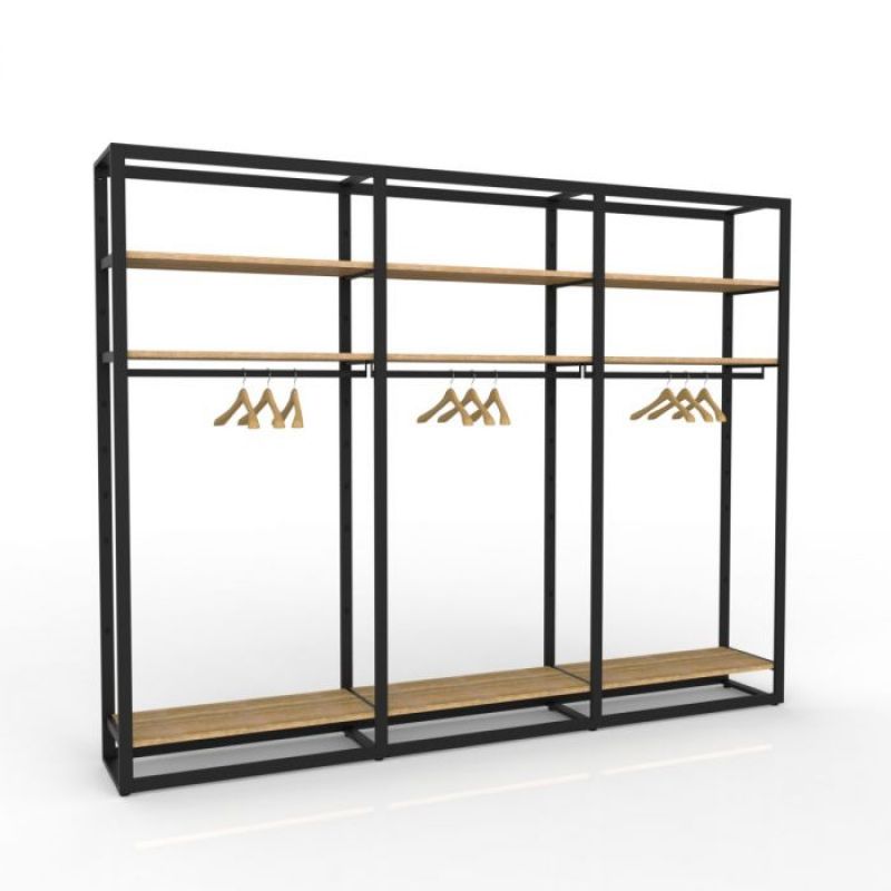 Gondola Nera 3 Barre 9 Ripiani : Mobilier shopping