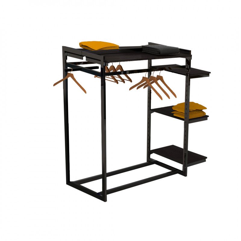 Gondola nera con la compressa H 140 x 104 x 69 CM : Portants shopping