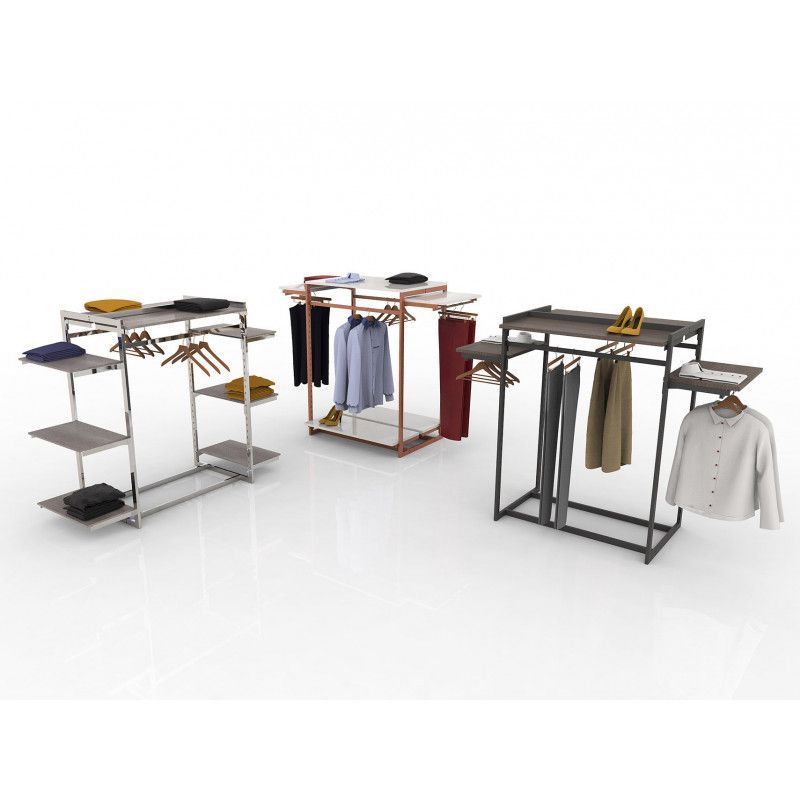 Image 1 : Clothing rails black for store ...