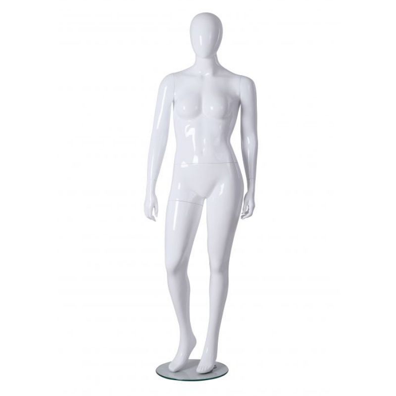 Grande manichino da donna bianco lucido 42/44 : Mannequins vitrine