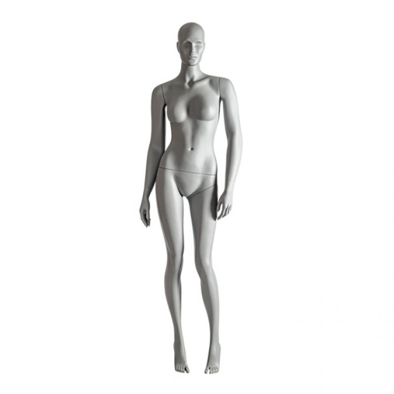 Abstract window mannequin in gray color. The window mannequin approaches ... Gray abstract female display mannequin : Mannequins vitrine