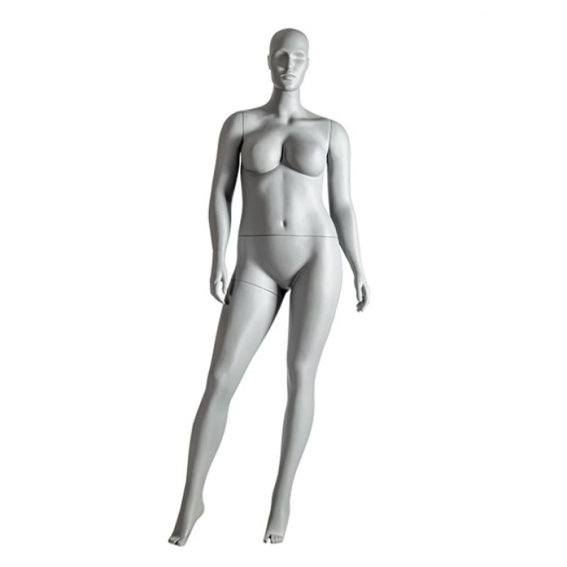Gray strong woman window mannequin with pose : Mannequins vitrine