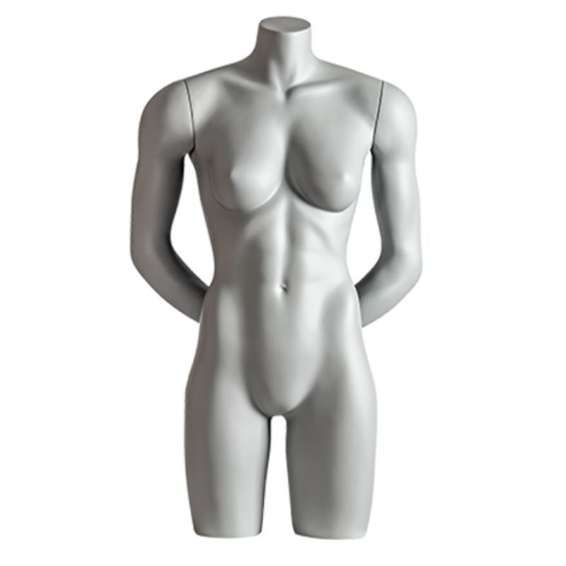 Grey female mannequin torso with hand behind back : Bust shopping